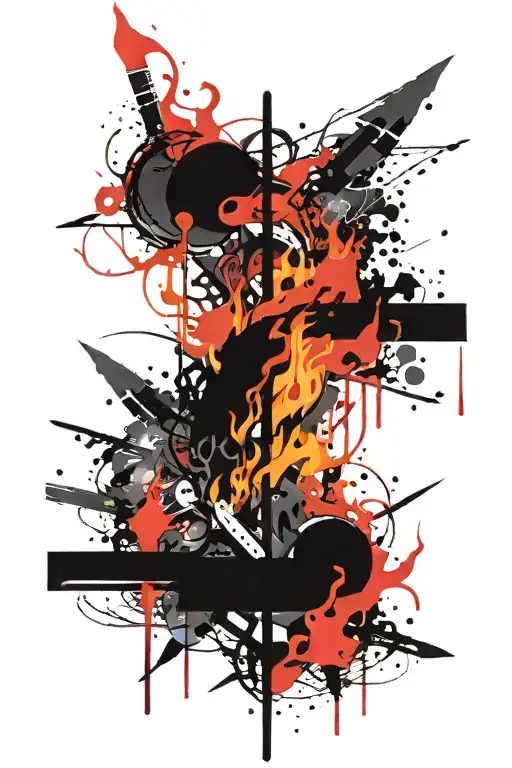 blessed flame tattoo design idea