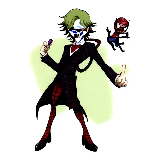 the joker mixed with Spider-Man  tattoo design idea