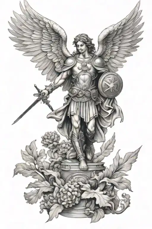 st michael archangel tattoo design idea