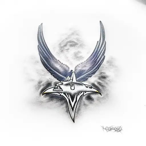 two ravens tattoo design idea