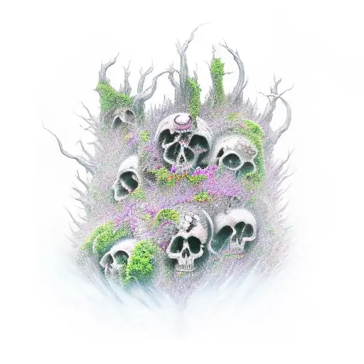 souls of the dead sent to their fungal prison  tattoo design idea