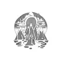 mountain cemetery  tattoo design idea
