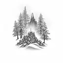 mountain cemetery  tattoo design idea