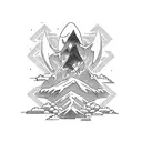 mountain cemetery  tattoo design idea