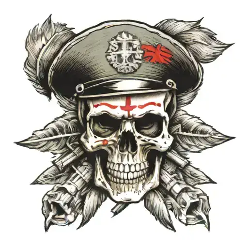 german soldier skull tattoo design idea