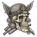 german soldier skull tattoo design idea