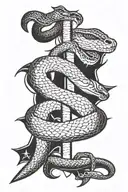 dagger with snake and cigarette tattoo design idea