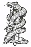 dagger with snake and cigarette tattoo design idea