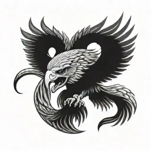 skull snake eagle for hand tattoo design idea