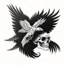skull snake eagle for hand tattoo design idea