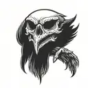 skull snake eagle for hand tattoo design idea