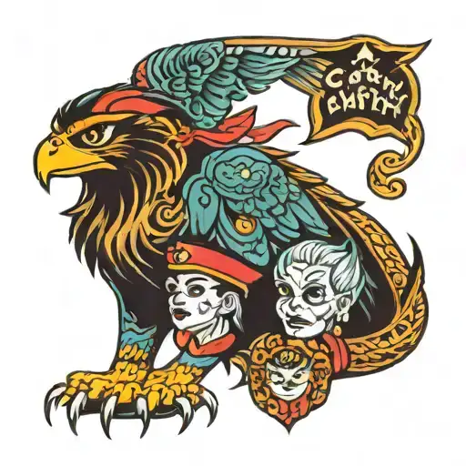 protector watching over family  tattoo design idea