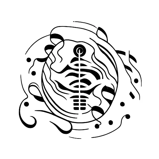 A vintage microphone with sound waves transforming into a winding road, representing the passion for music and driving tattoo design idea