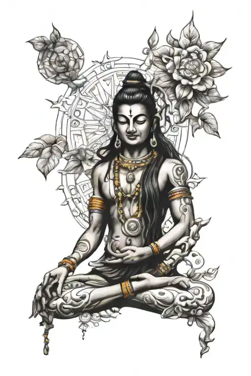 chakras, nature, and spirituality to evoke a sense of divine tranquility and lord shiva tattoo design idea