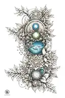 Design a tattoo blending elements of chakras, nature, and spirituality to evoke a sense of divine tranquility tattoo design idea