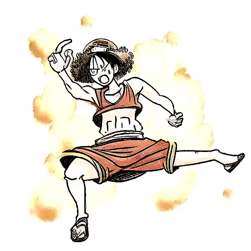 one piece luffy  tattoo design idea