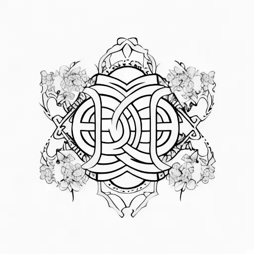 Combine the crossfit symbol with a delicate floral design tattoo design idea