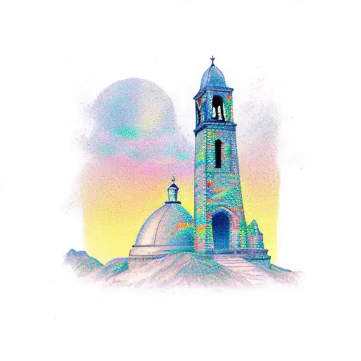 Bell tower tattoo design idea