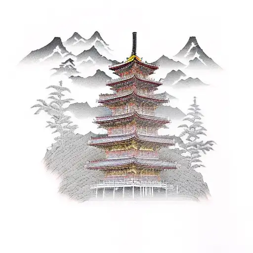 Bell tower tattoo design idea