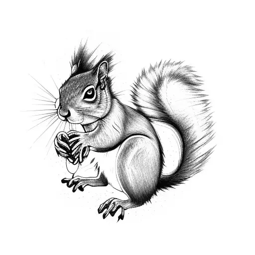 Squirrel tattoo design idea