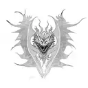 Dragon. Wolf. Background a rising phoenix tattoo design idea