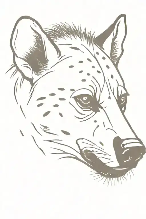 hyena head looking to the right tattoo design idea