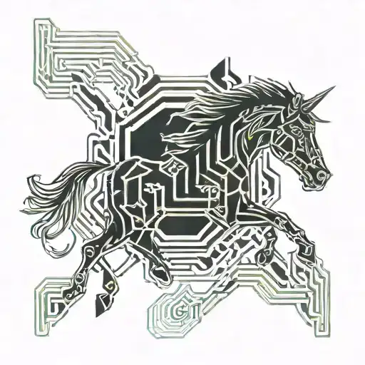 mustang tattoo design idea