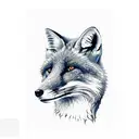 fox with skull exposed tattoo design idea