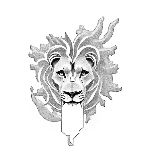 crosses dove lion Marne statue  tattoo design idea