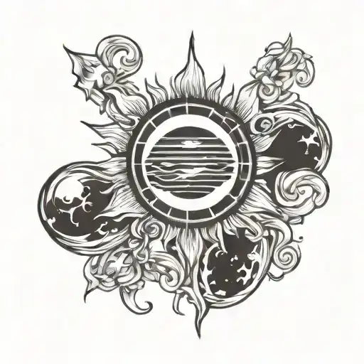 total solar eclipse tattoo design idea