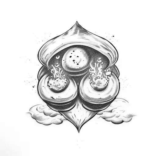 mushroom cloud, explosion, war, warrior, muscles  tattoo design idea