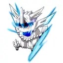 runic blue eyes white dragon tattoo design idea