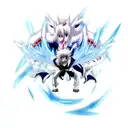 runic blue eyes white dragon tattoo design idea