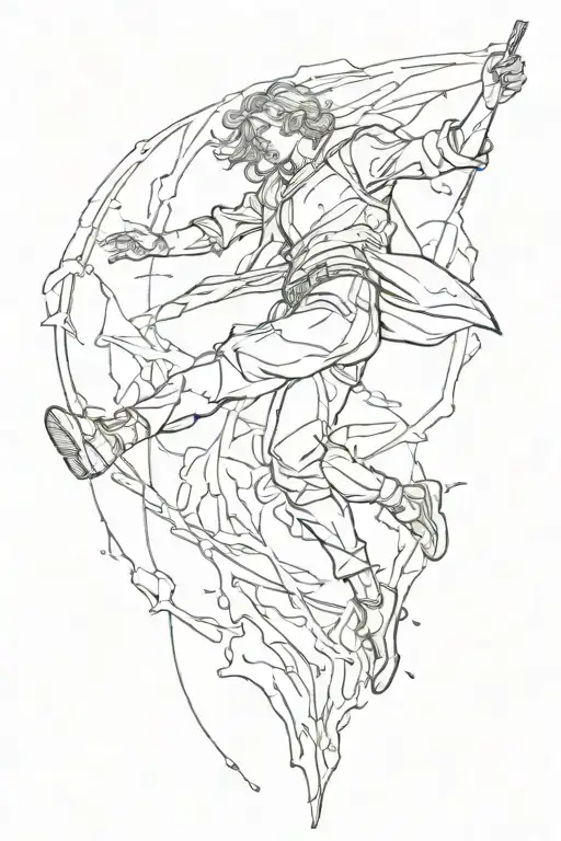falling man afterlife tattoo design idea