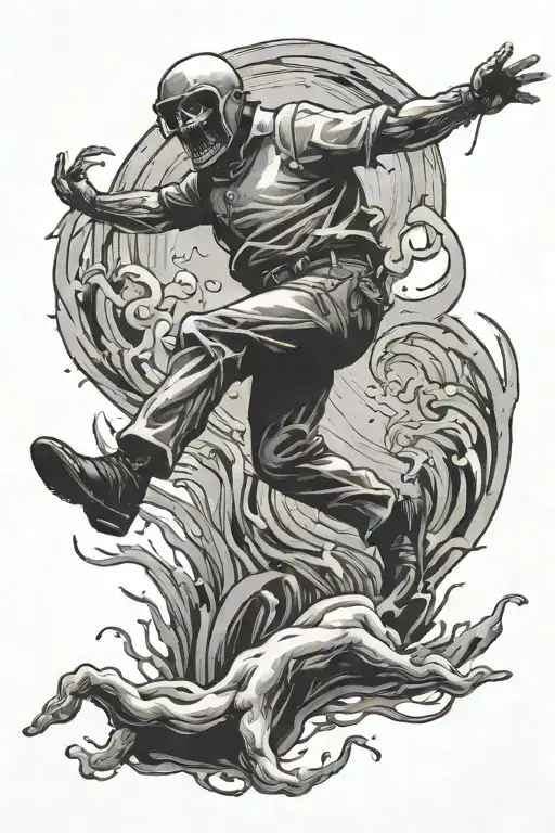 falling man afterlife tattoo design idea