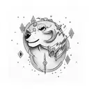 gem with thunder bolt tattoo design idea