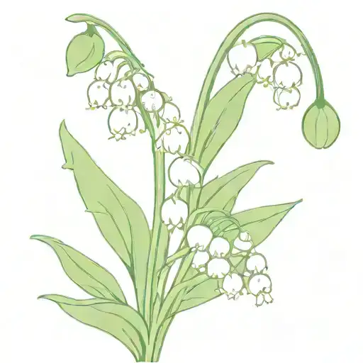 Boquet of lily of the valley flowers with semi colon tattoo design idea