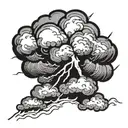 storm cloud with lightning bolt striking tattoo design idea