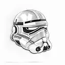 A clone trooper helmet adorned with intricate bird feathers tattoo design idea