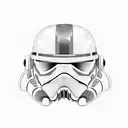 A clone trooper helmet adorned with intricate bird feathers tattoo design idea