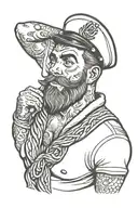 gay sailor pinup man nautical bearded beefy   tattoo design idea
