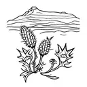scottish highlands, gorse, thistle, april, path tattoo design idea