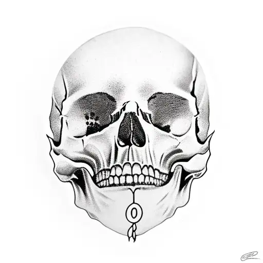 pennies on a skulls eyes tattoo design idea