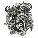 Aries Taurus and Virgo zodiac sign tattoo design idea