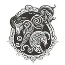 Aries Taurus and Virgo zodiac sign tattoo design idea