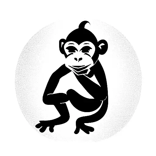 monkey with a glass tattoo design idea