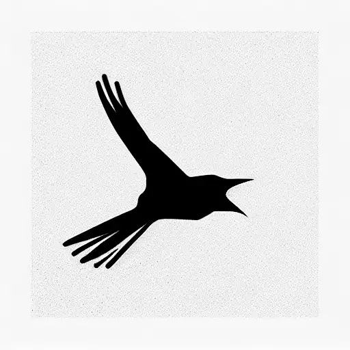 blackbird flying in a thunderstorm tattoo design idea