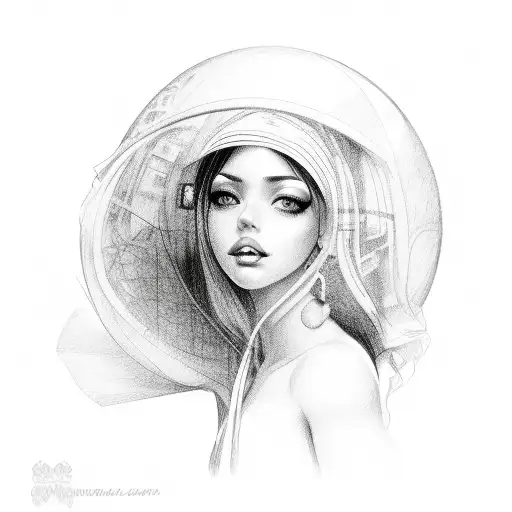 Cuban girl  tattoo design idea