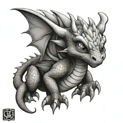 baby dragon tattoo design idea