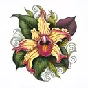 cattleya orchid tattoo design idea